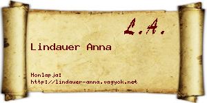 Lindauer Anna névjegykártya