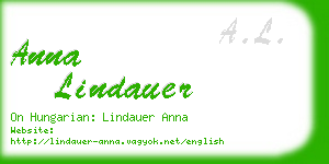 anna lindauer business card